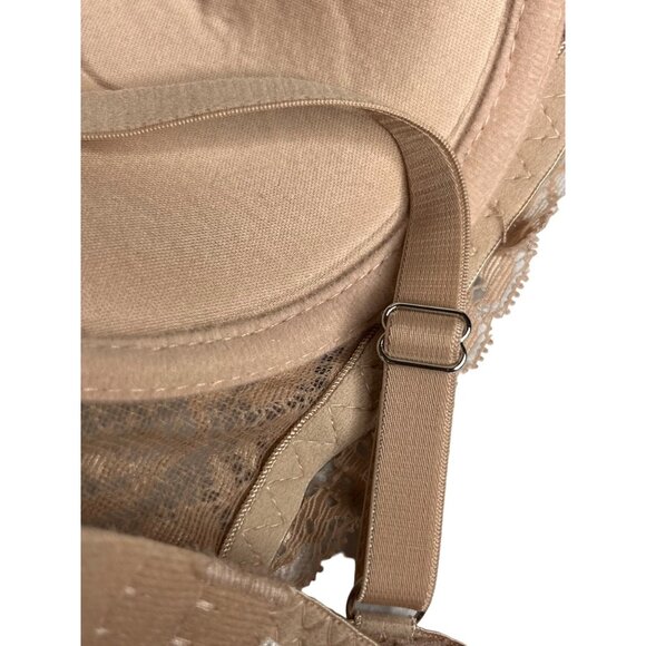Bra Size 36B Tan Lightly Padded Underwire Lace Detail - Picture 7 of 9